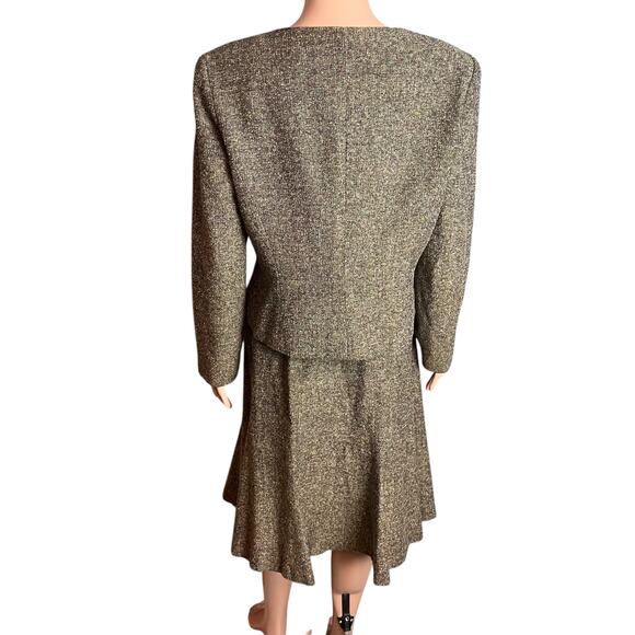 Talbots Tweed Skirt Suit 12 Y2K Career Academia Church Dinner Date Old Money - Picture 4 of 6